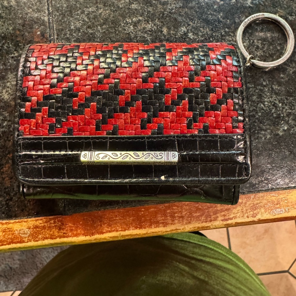 Brighton Red and Black Woven Wallet